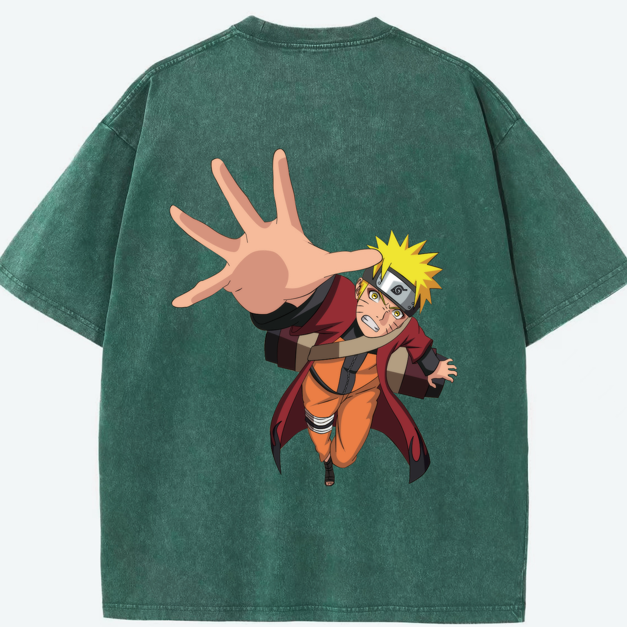 （画像用） NARUTO -ナルト- うずまき ナルト Uzumaki Naruto 綿100% ヴィンテージ風 半袖Tシャツ（背面プリント）